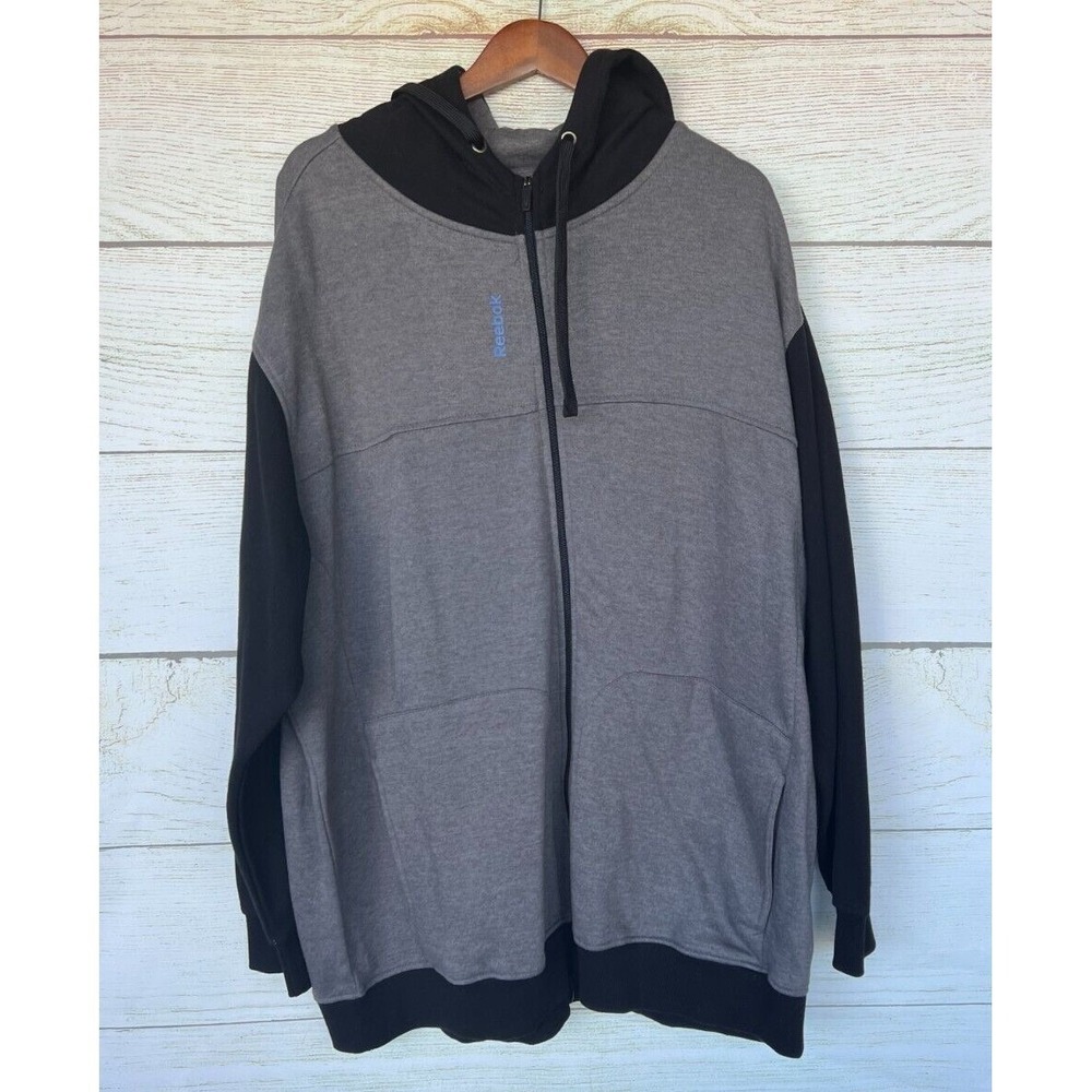 Reebok Hoodie Sweatshirt Big iMens Size 3XL Grey Fleece Hoodie Sweatshirt New